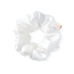 Об'ємна резинка для волосся з натурального шовку біла MON MOU SILK LARGE SCRUNCHIE WHITE