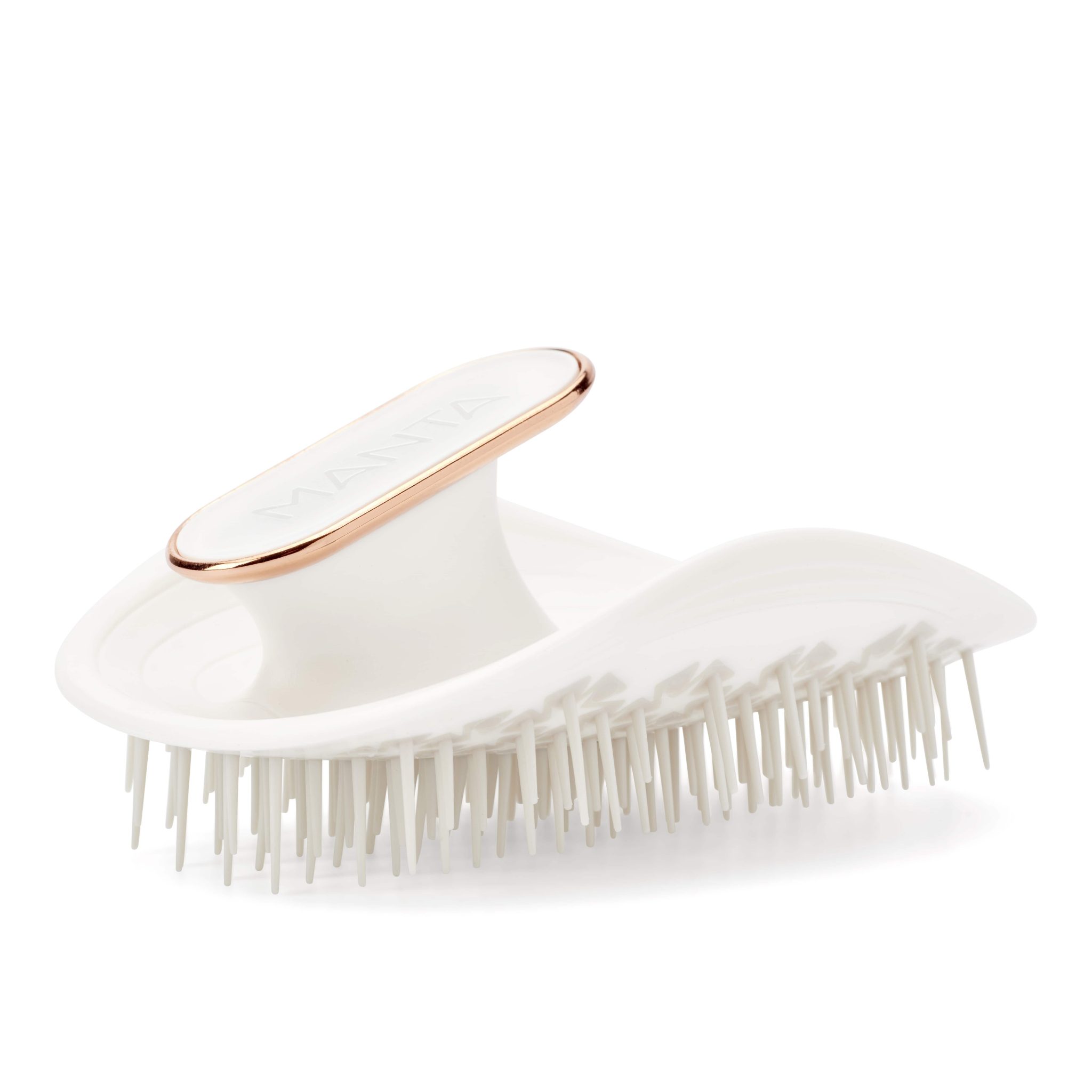 06-MANTA-429 Масажна щітка для волосся біла MANTA HEALTHY HAIR BRUSH WHITE/ROSE GOLD - Зображення 1