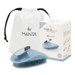Масажна щітка для волосся з дзеркалом блакитна MANTA HEALTHY HAIR BRUSH (MIRROR) BLUE - Зображення 3