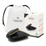 Масажна щітка для волосся чорна MANTA HEALTHY HAIR BRUSH BLACK/GOLD - Зображення 3