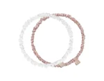 Набір шовкових обручів-резинок білий+нюдовий MON MOU SILK HOOPS SCRUNSHIES SET 1 2шт